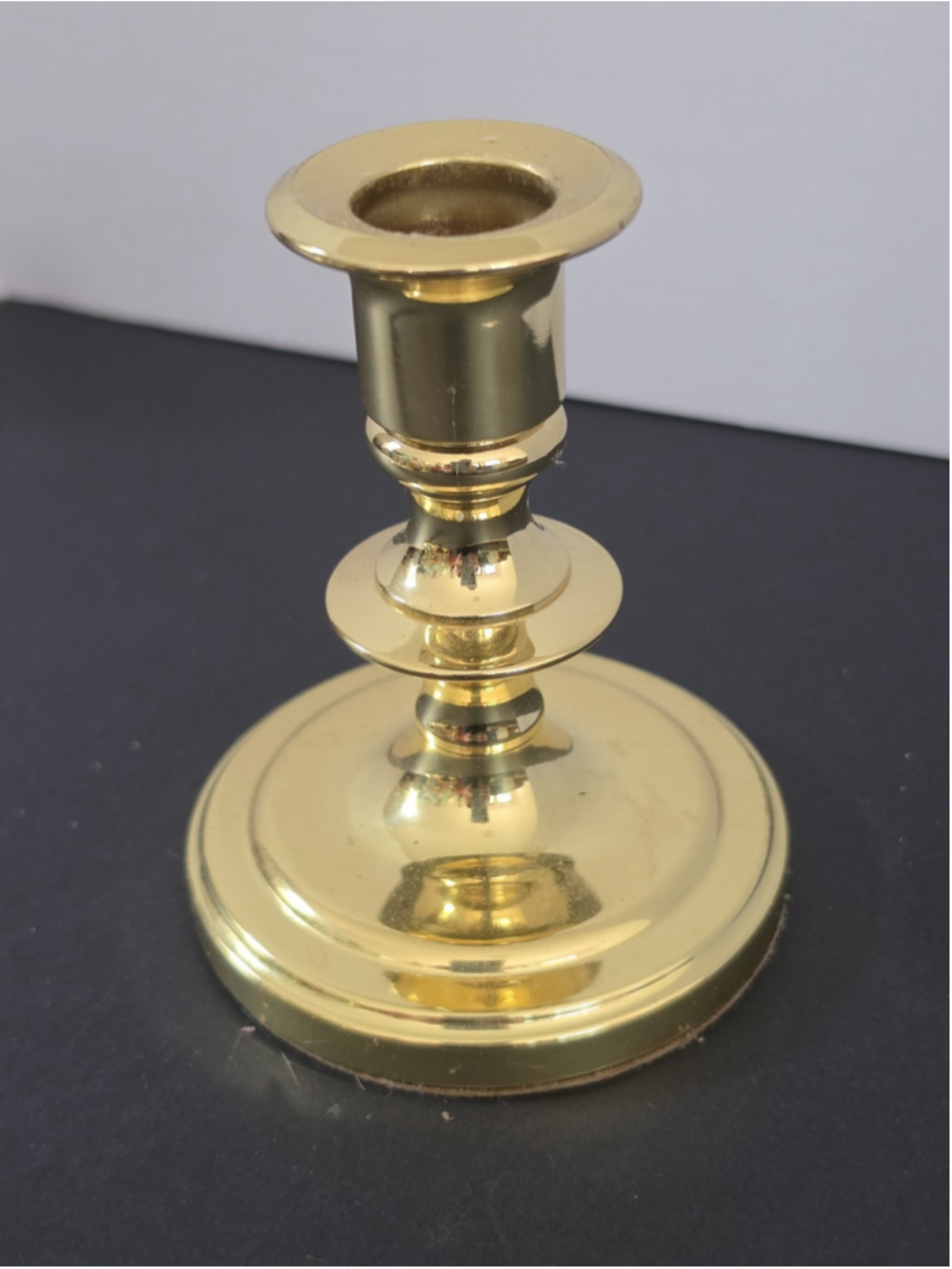 Vtg Baldwin 4" Solid Brass Taper Candlestick Holder Georgetown Colonial Style
